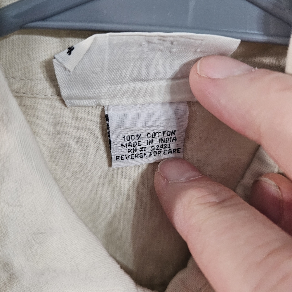 International Male Mens Medium Tan Safari Sleeveless Button Shirt Trucker Rare - Picture 5 of 7